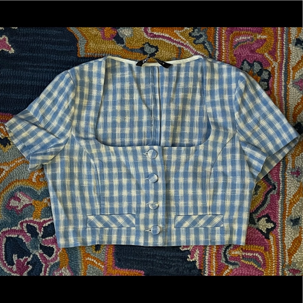 Zara Gingham Crop Top